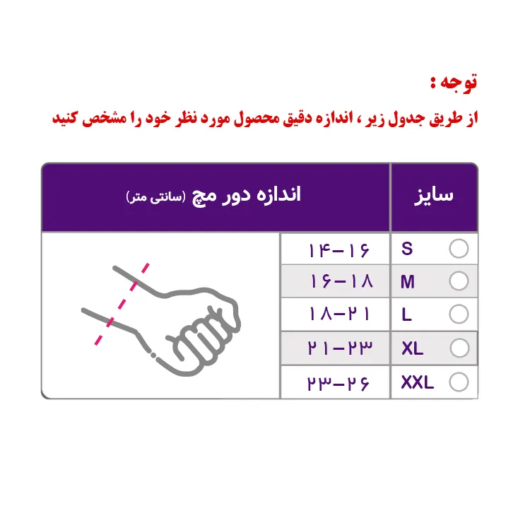 مچ‌بند دست بدون شصت نئوپرن ورنا