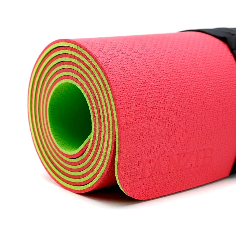 مت یوگا 6میل دو رنگ تن زیب قرمز سبز