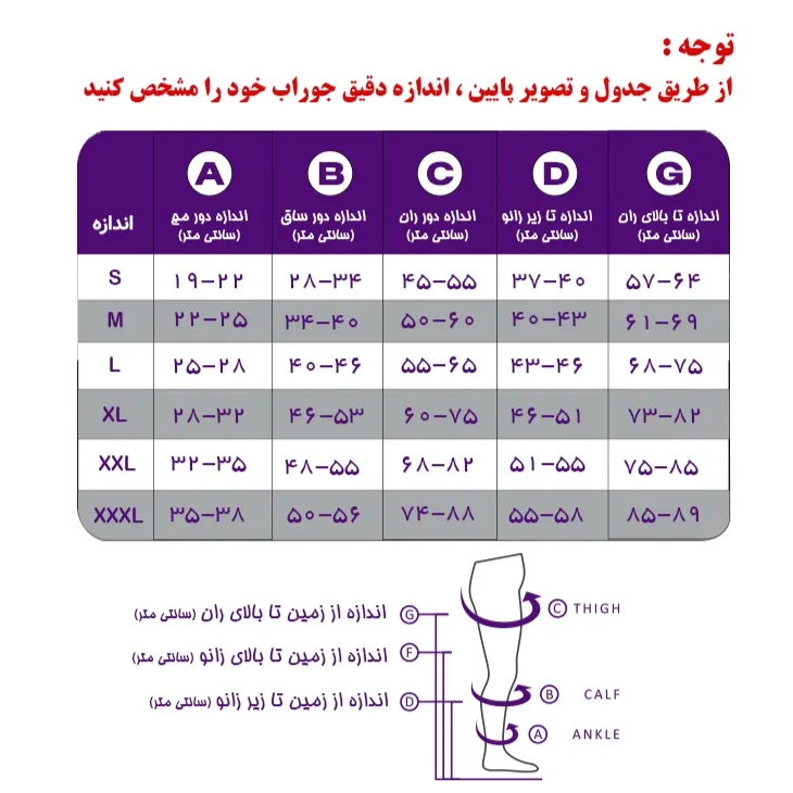 جوراب آنتی آمبولی AG ورنا 