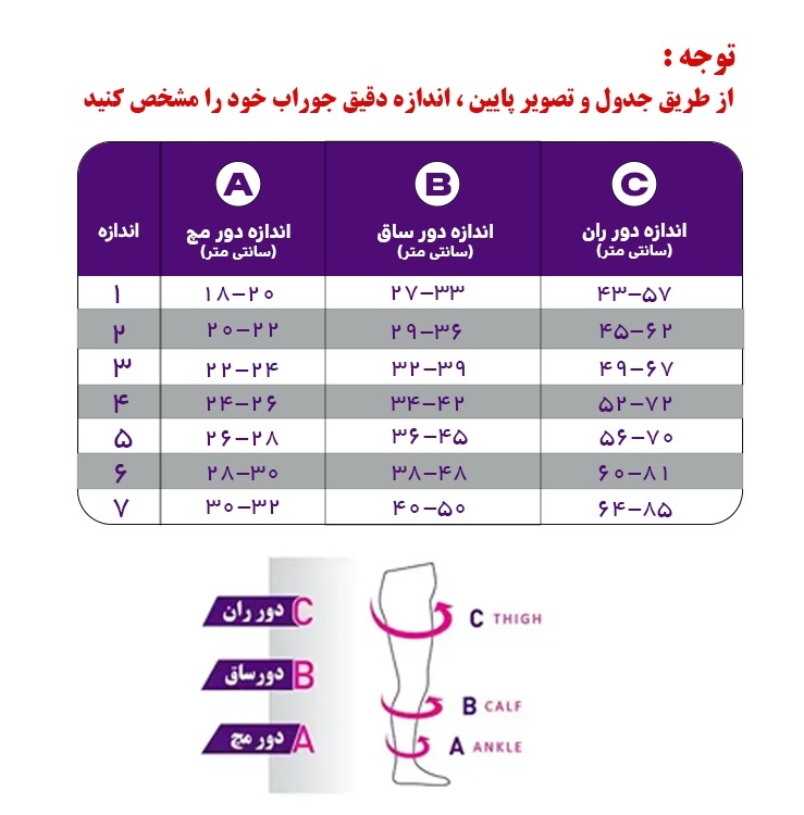 جوراب واریس ورنا پلاس مدل ATP جوراب شلوار کد S103
