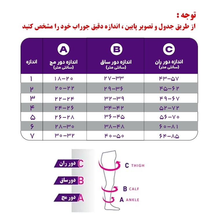 جوراب واریس ورنا پلاس مدل AD کد S103